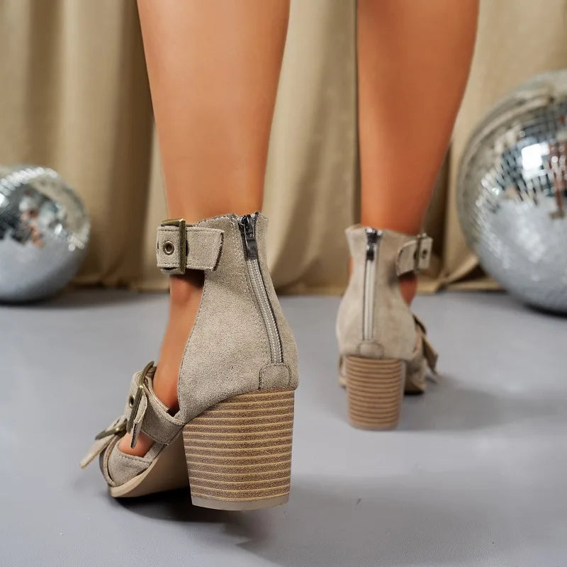 Arden Buckled Block Heels