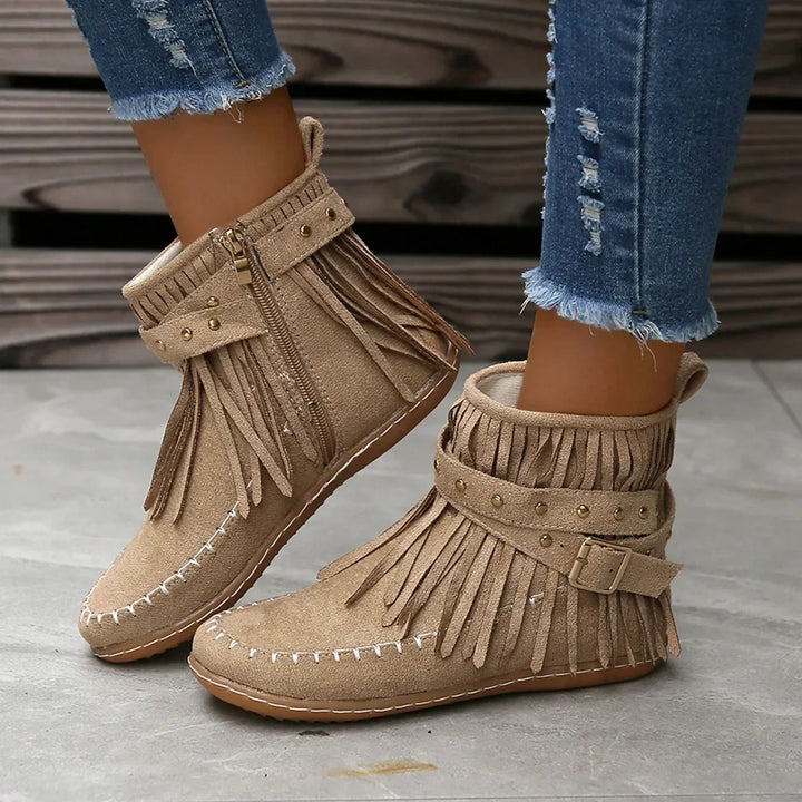 Fringed Ravina Ankle Boots
