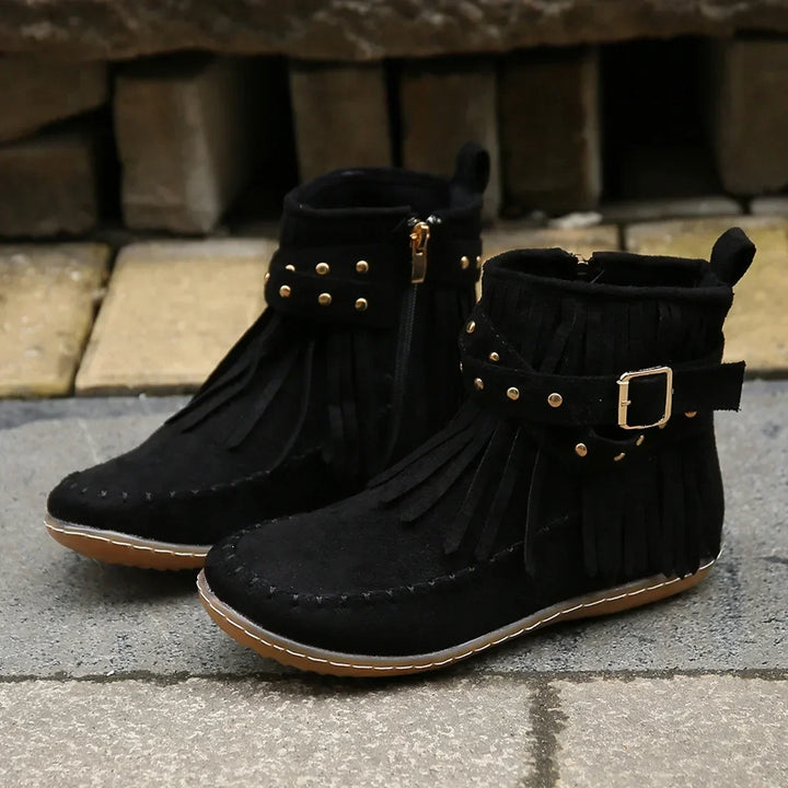 Fringed Ravina Ankle Boots
