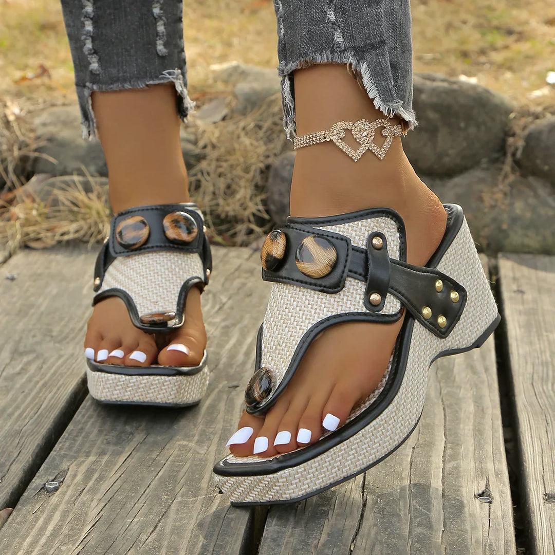 Melvina Shiny Slide Sandals