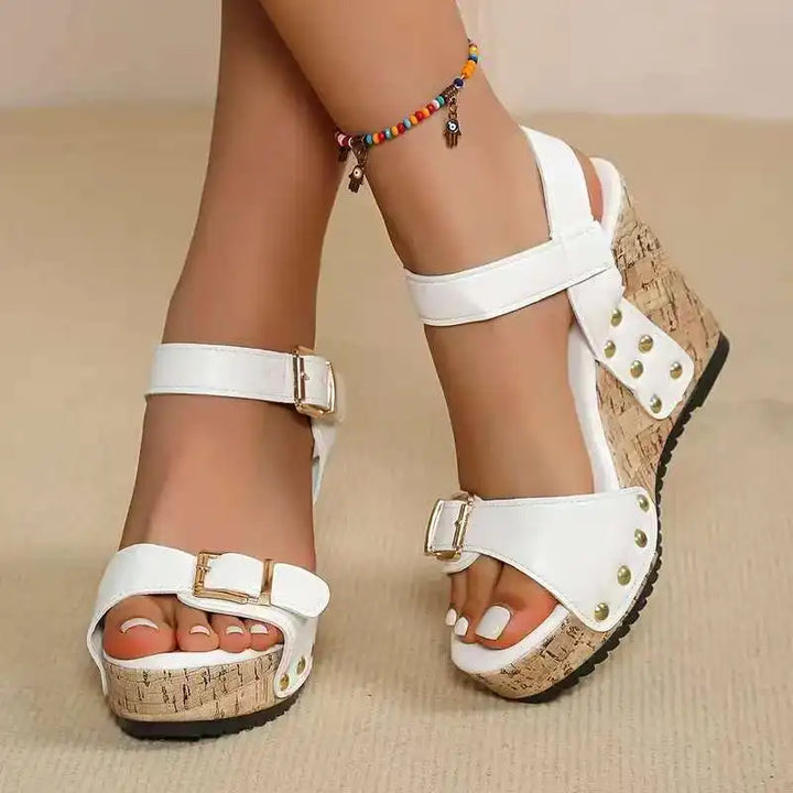 Marcena Wedge Sandals with Buckle