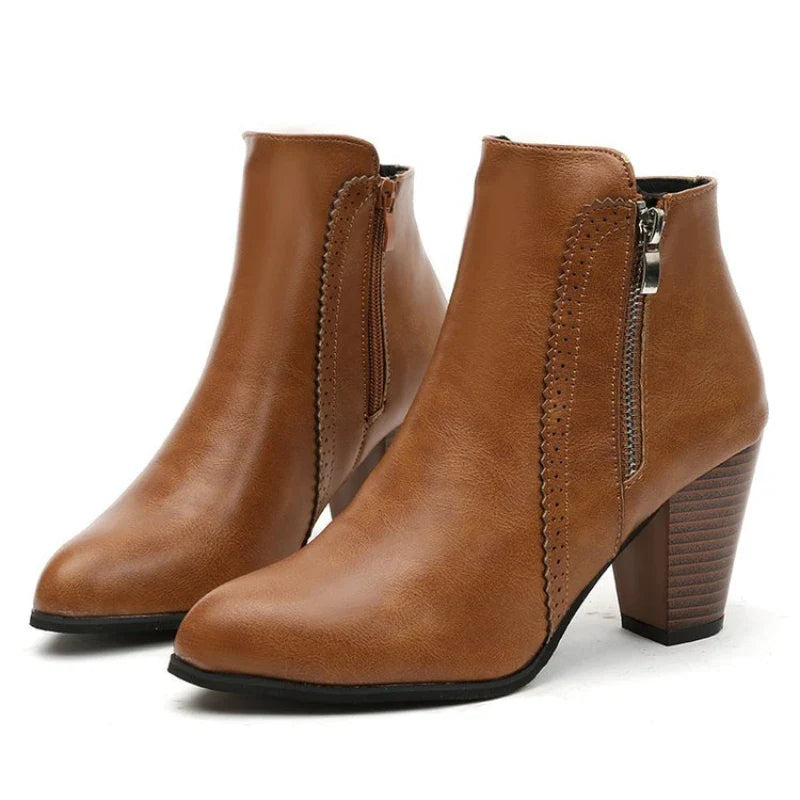 Callista Zippered Ankle Boots