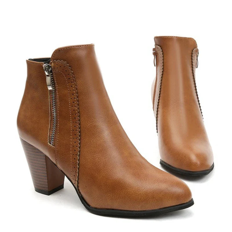 Callista Zippered Ankle Boots