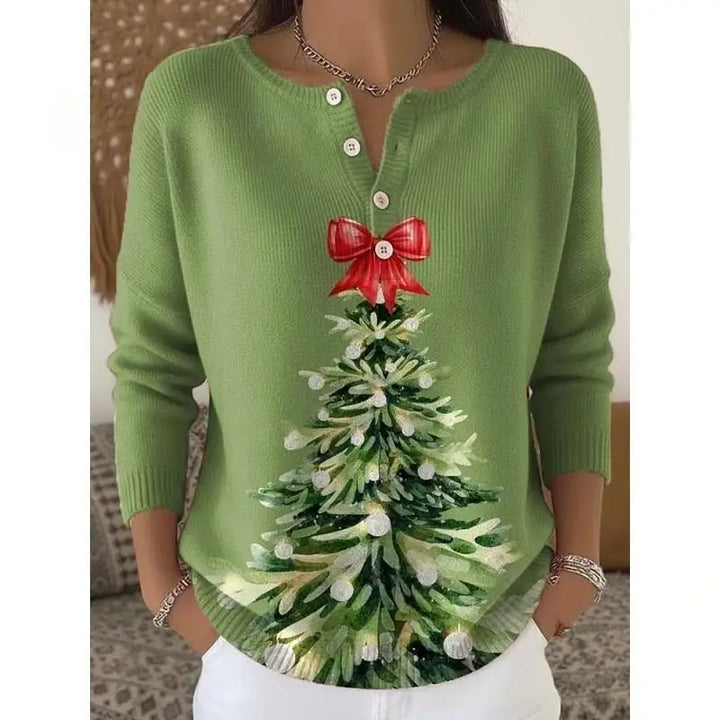Brooke™ - Button-Embellished Christmas Sweater