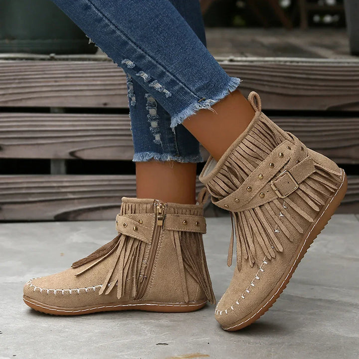 Fringed Ravina Ankle Boots