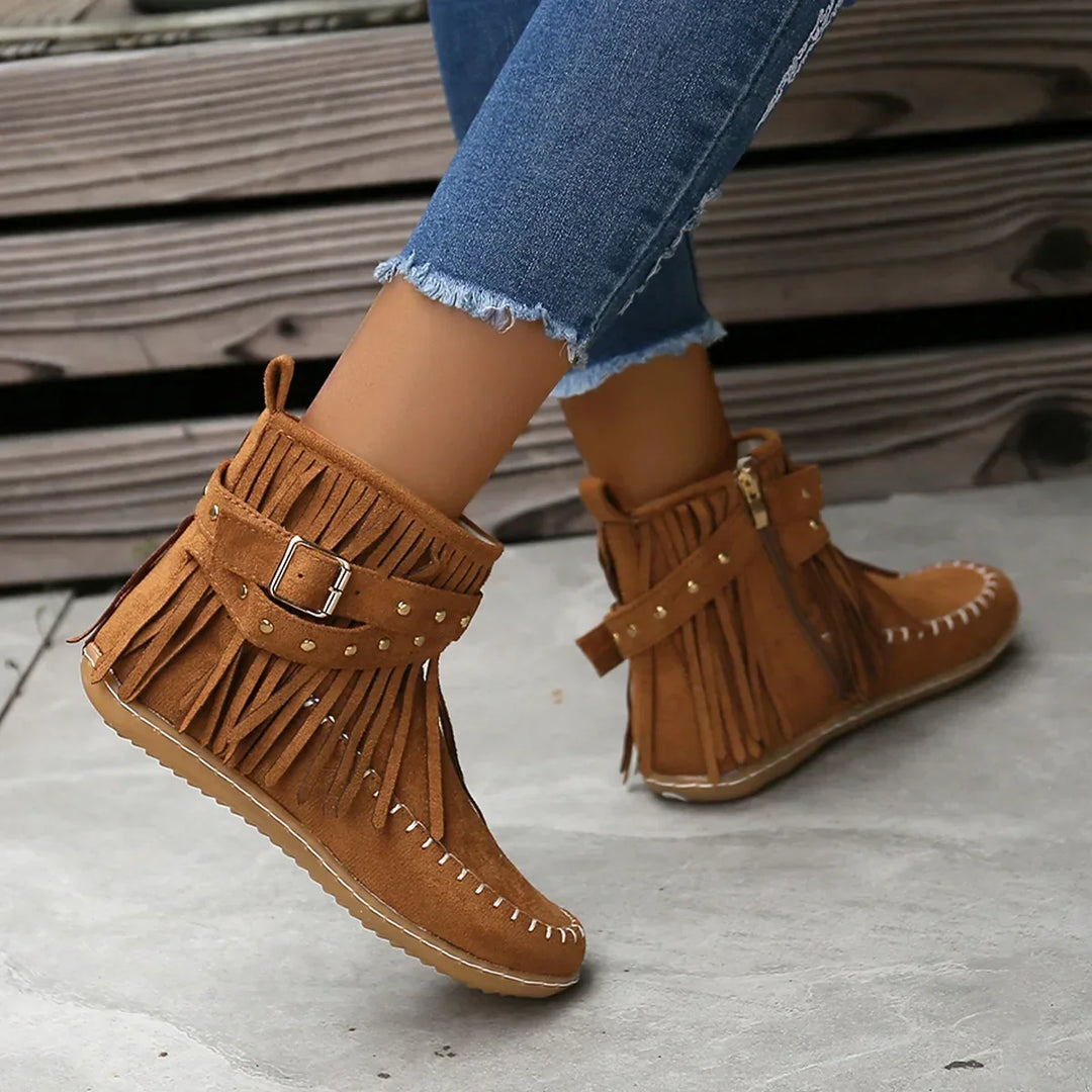Fringed Ravina Ankle Boots