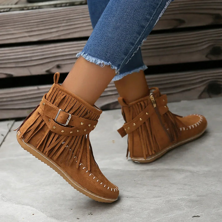 Fringed Ravina Ankle Boots