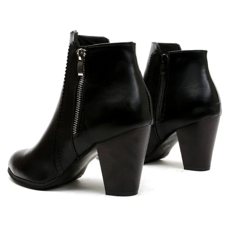 Callista Zippered Ankle Boots