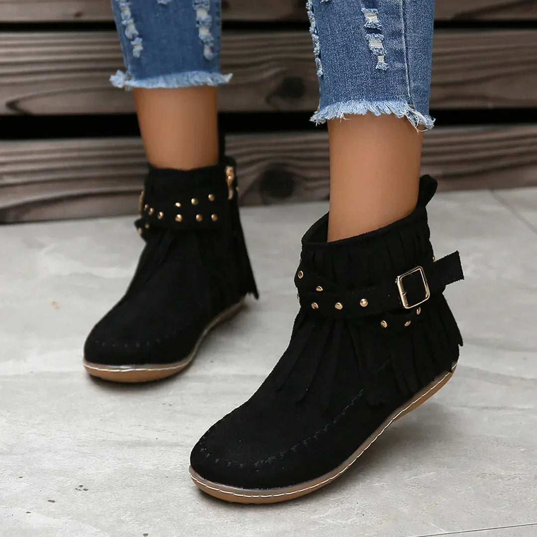 Fringed Ravina Ankle Boots