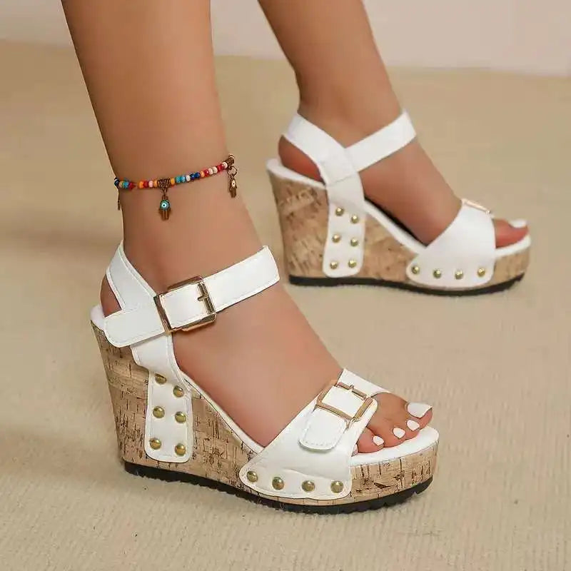 Marcena Wedge Sandals with Buckle