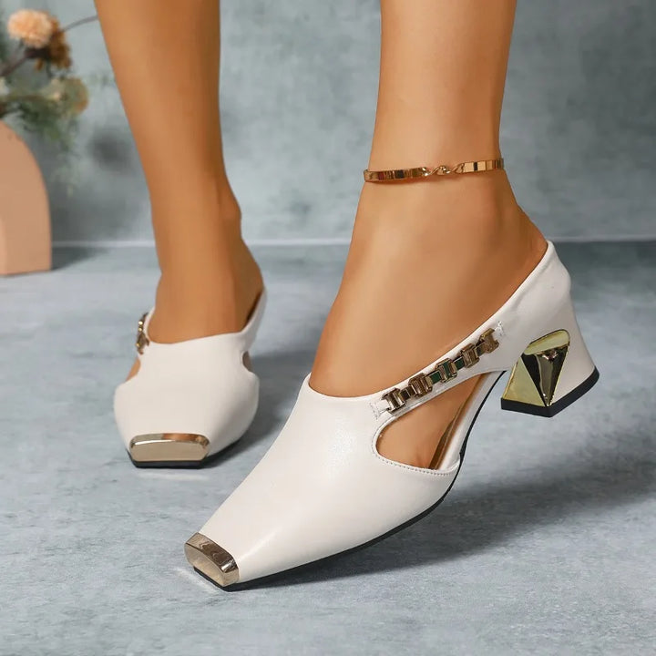 Marciana Metallic Toe Heels