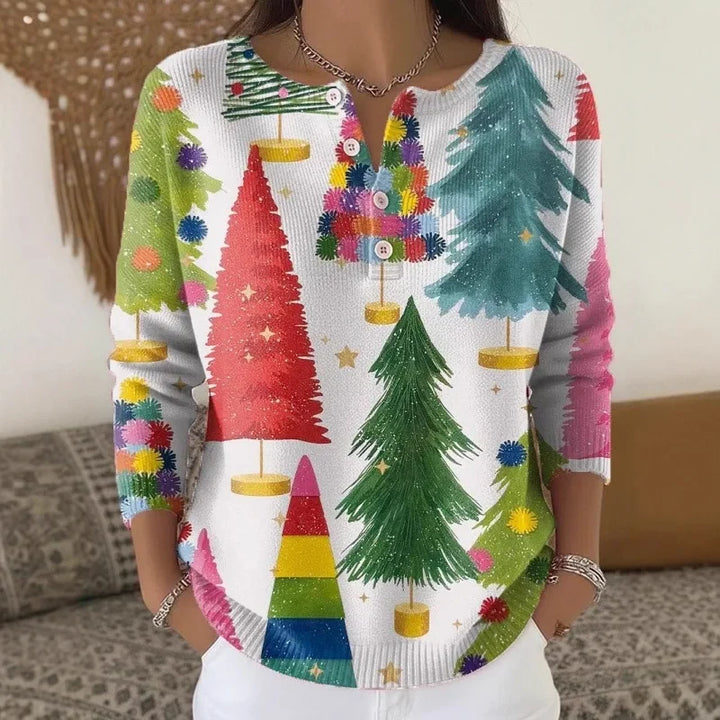 Violet™ - Button-Detail Christmas Sweater