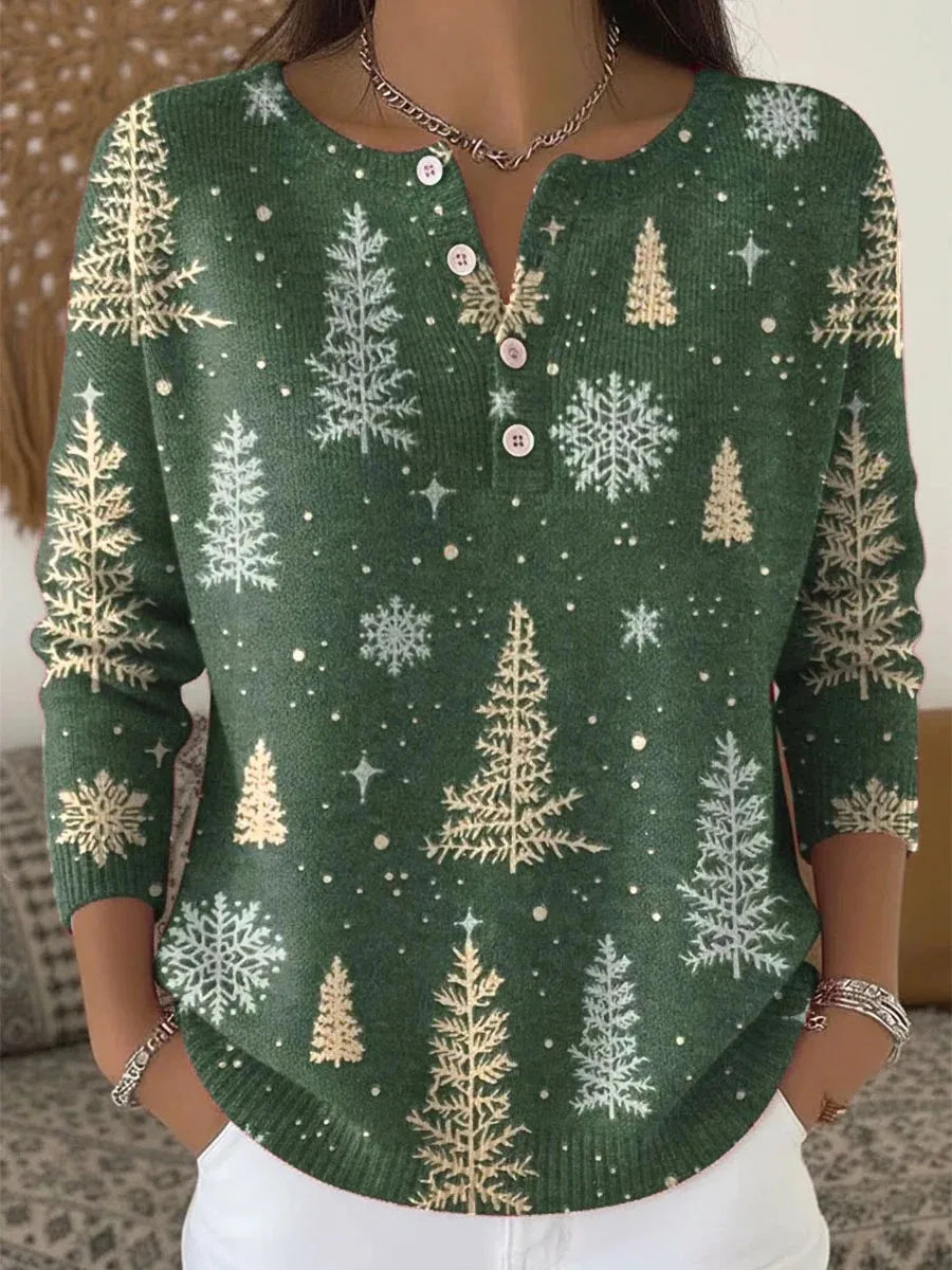 Lucy™ - Button-Embellished Christmas Sweater