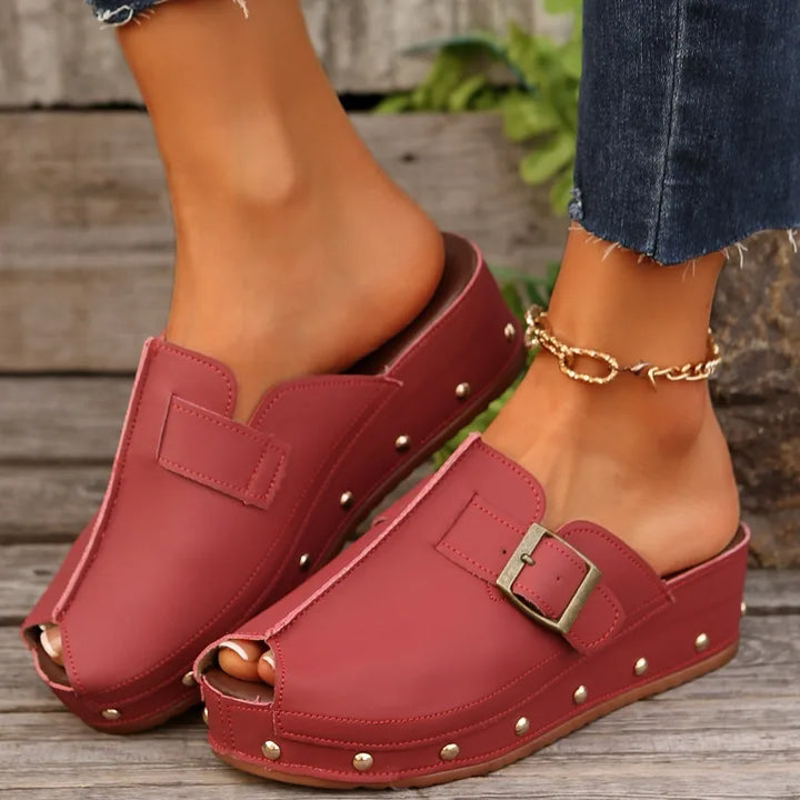 Serelina Slide Sandals with Buckle