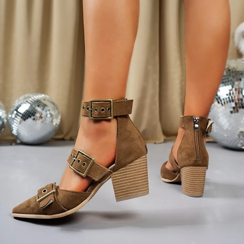 Arden Buckled Block Heels