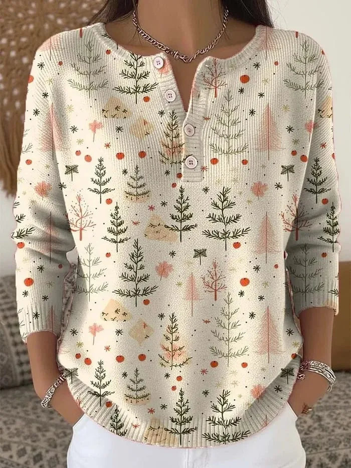 Lucy™ - Button-Embellished Christmas Sweater