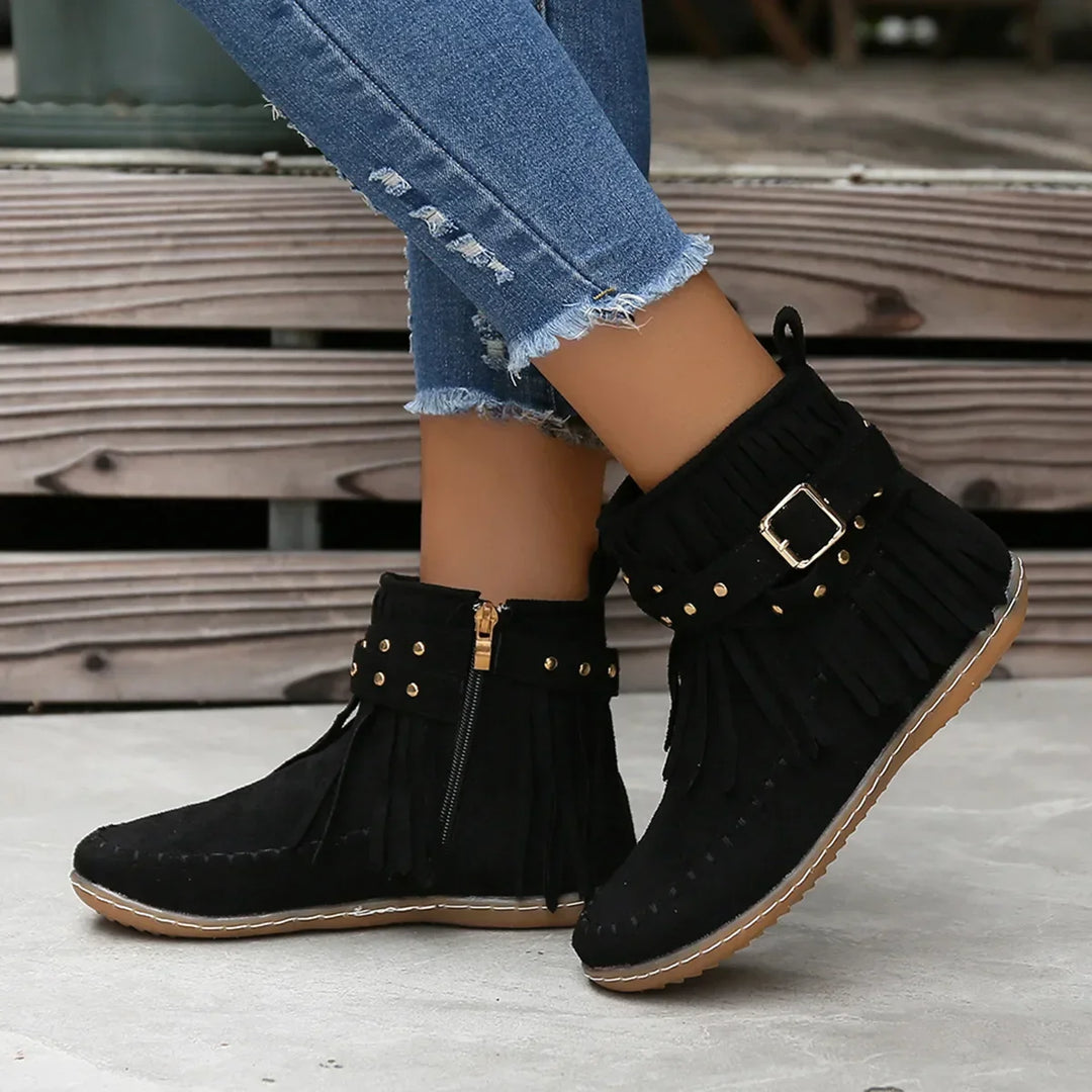 Fringed Ravina Ankle Boots