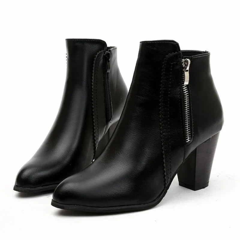Callista Zippered Ankle Boots