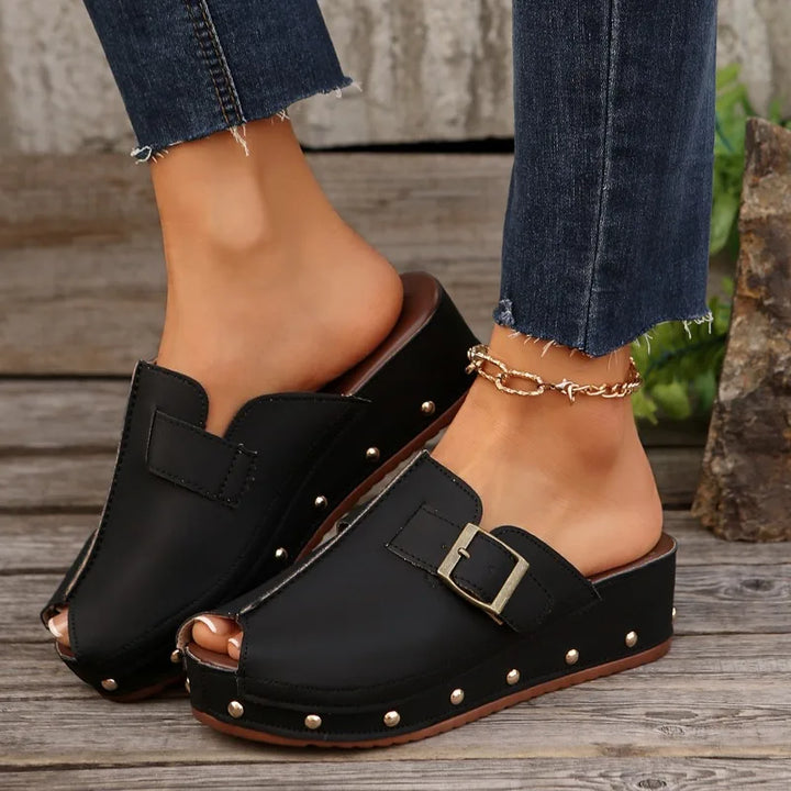 Serelina Slide Sandals with Buckle