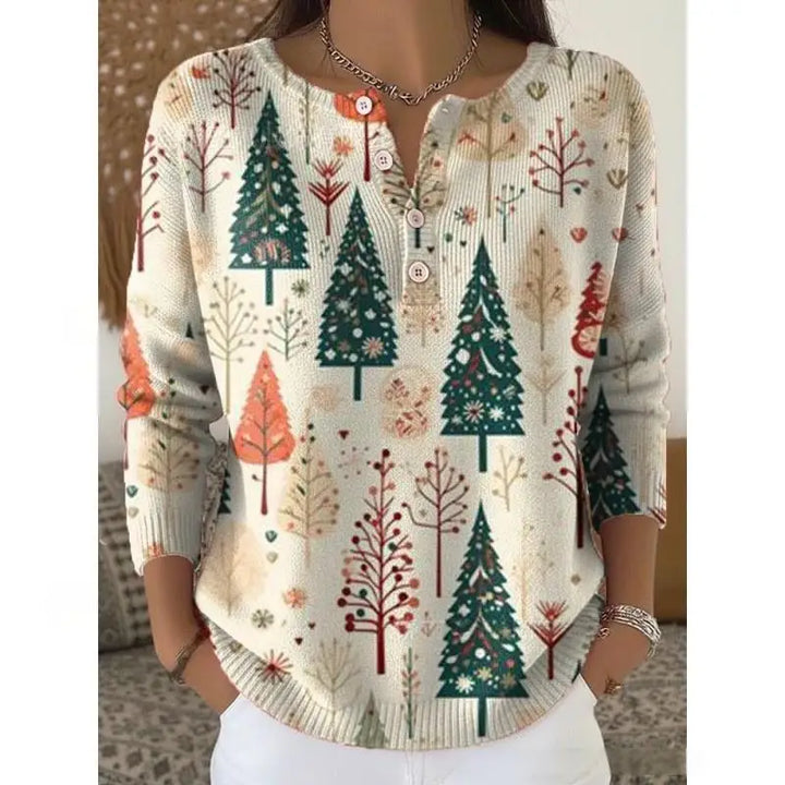 Brooke™ - Button-Embellished Christmas Sweater