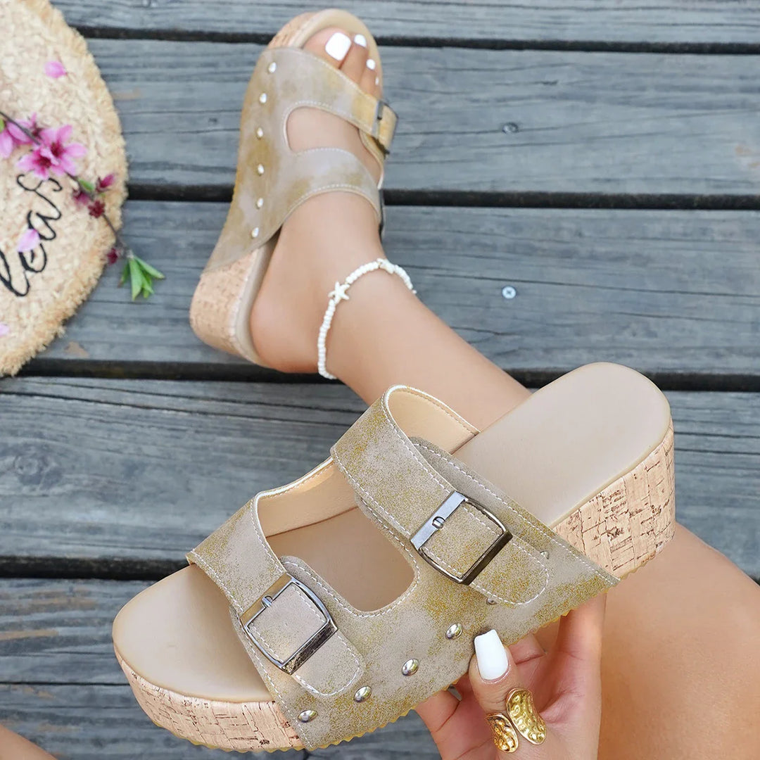 Talvera Slide Sandals with Buckle