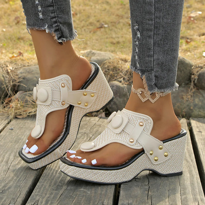 Melvina Shiny Slide Sandals