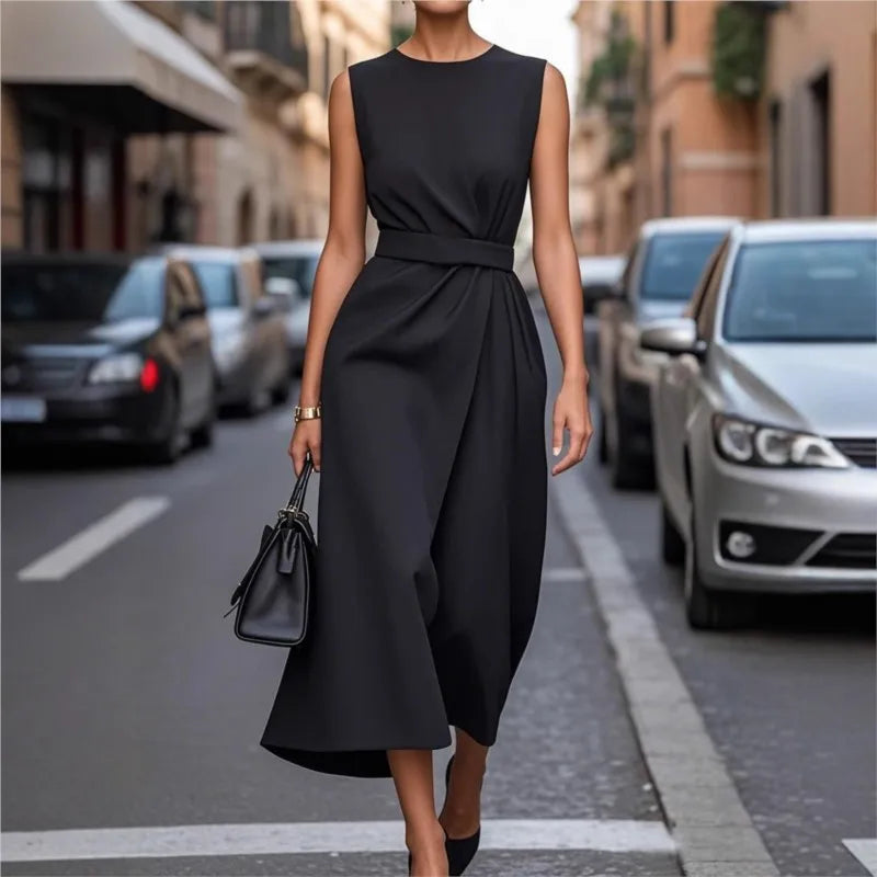 Clarimond | Elegant Round Neck Dress 