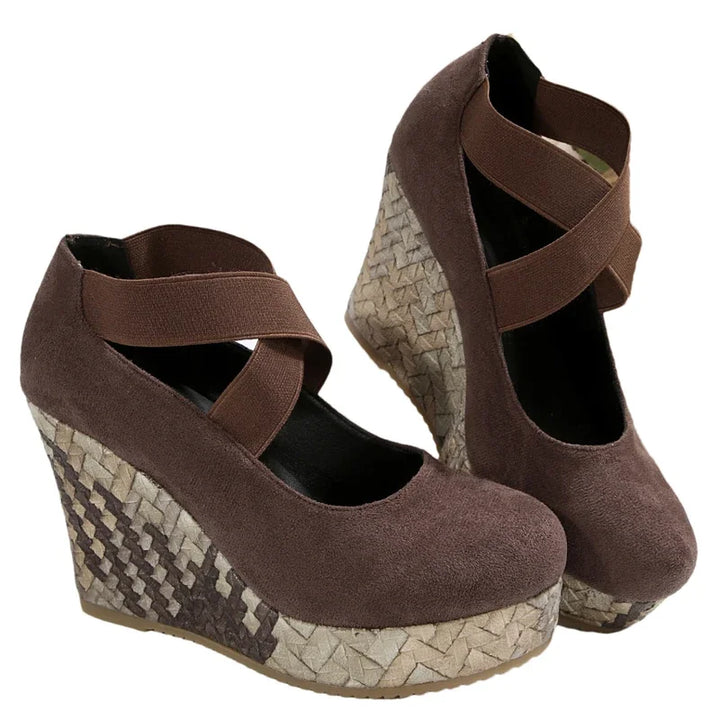 Serova Cross Wedge Sandals
