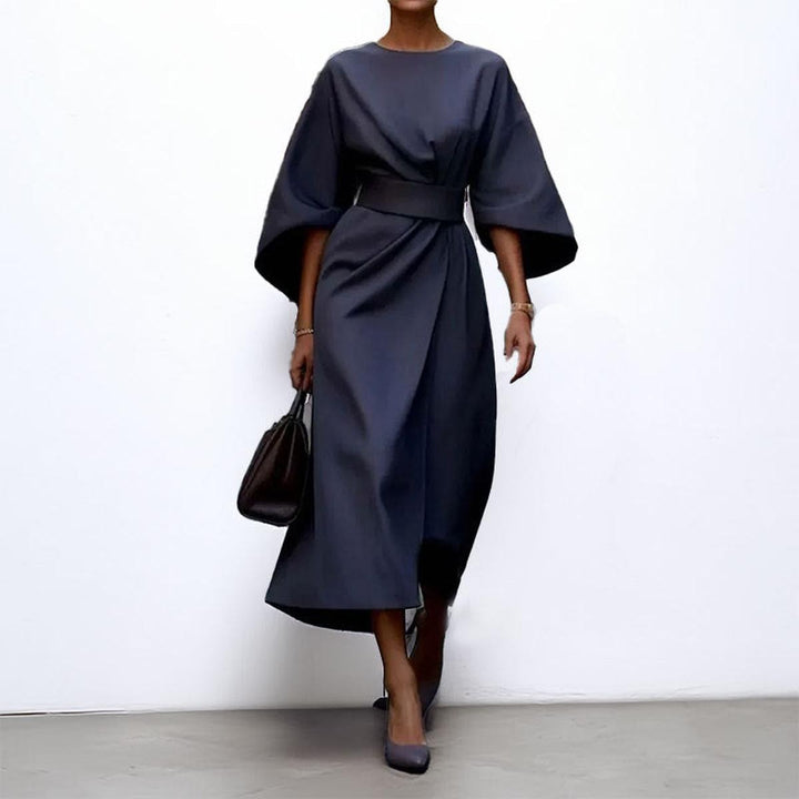 Eldra | Satin Feel Batwing Sleeve Maxi Dress 