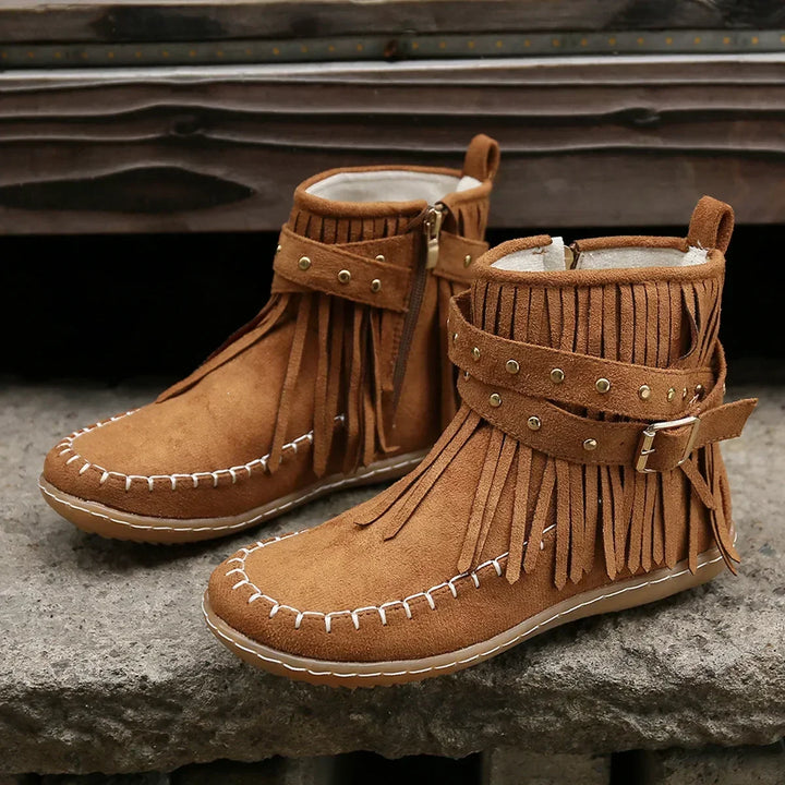 Fringed Ravina Ankle Boots