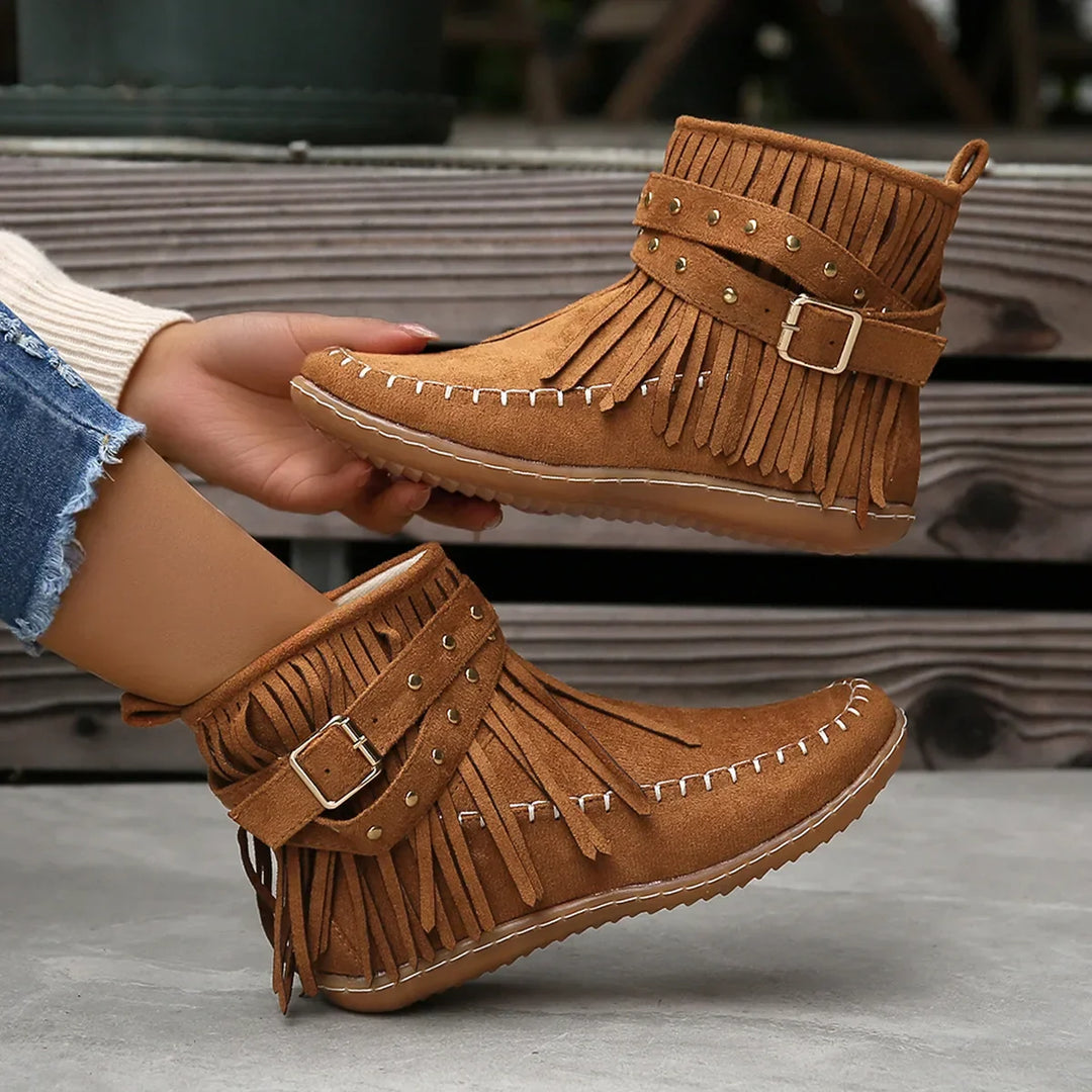 Fringed Ravina Ankle Boots