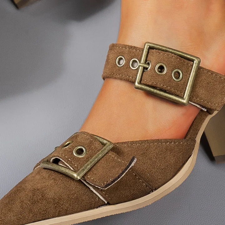 Arden Buckled Block Heels