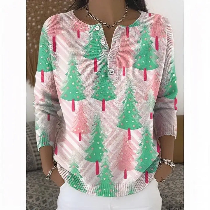 Brooke™ - Button-Embellished Christmas Sweater
