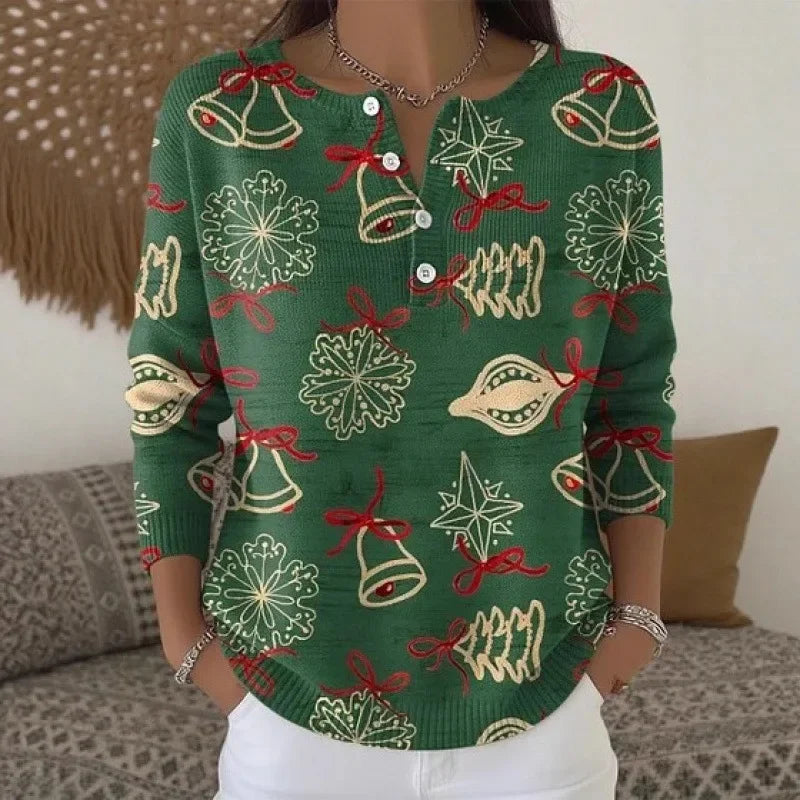 Violet™ - Button-Detail Christmas Sweater
