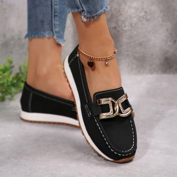 Emma - Stylish Diamond-Accented Loafers