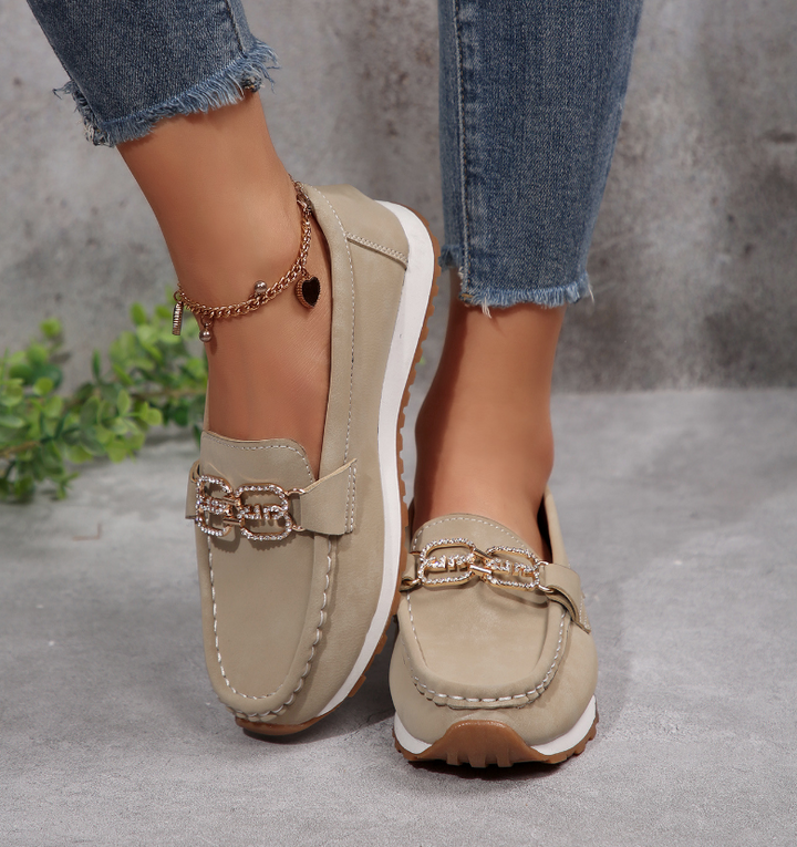 Emma - Stylish Diamond-Accented Loafers