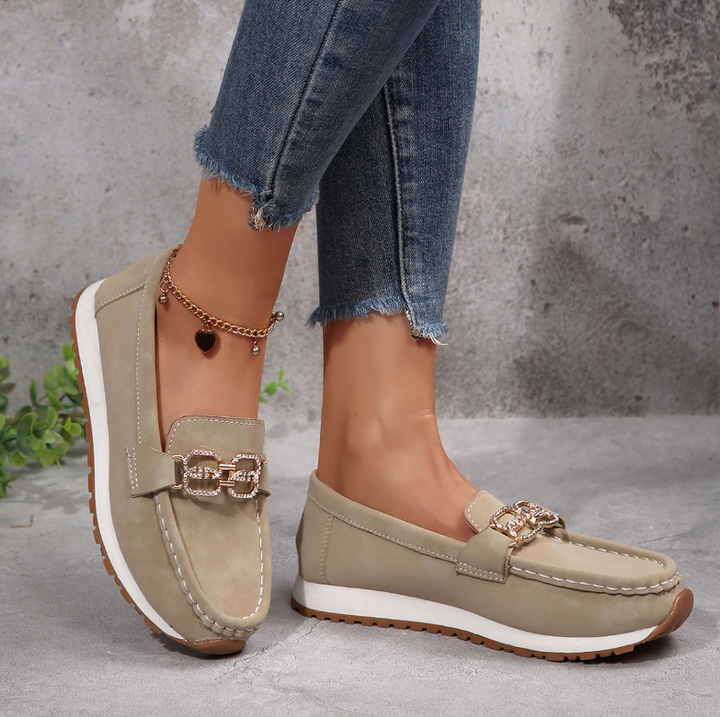 Emma - Stylish Diamond-Accented Loafers