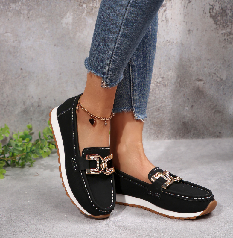Emma - Stylish Diamond-Accented Loafers
