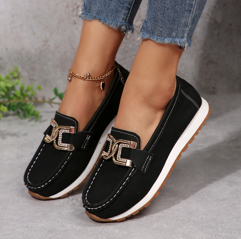 Emma - Stylish Diamond-Accented Loafers
