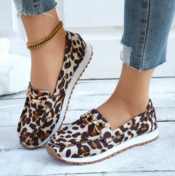 Everly - Leopard-Patterned Loafers