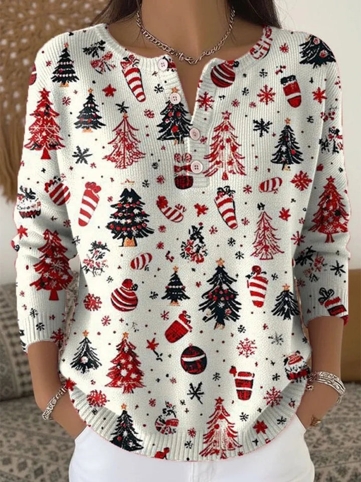 Melanie - Christmas Sweater With Buttons