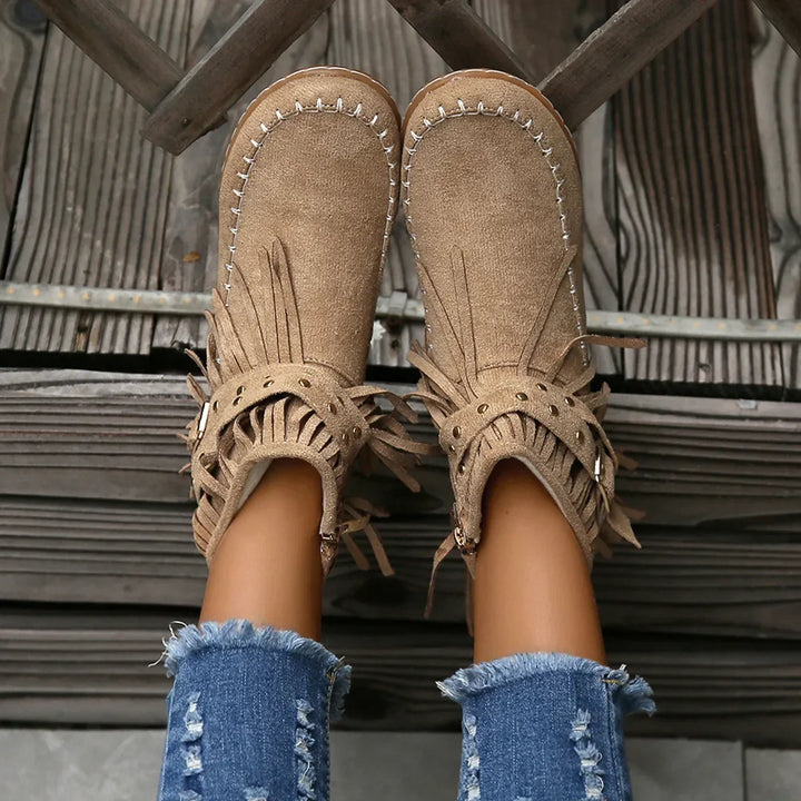 Fringed Ravina Ankle Boots