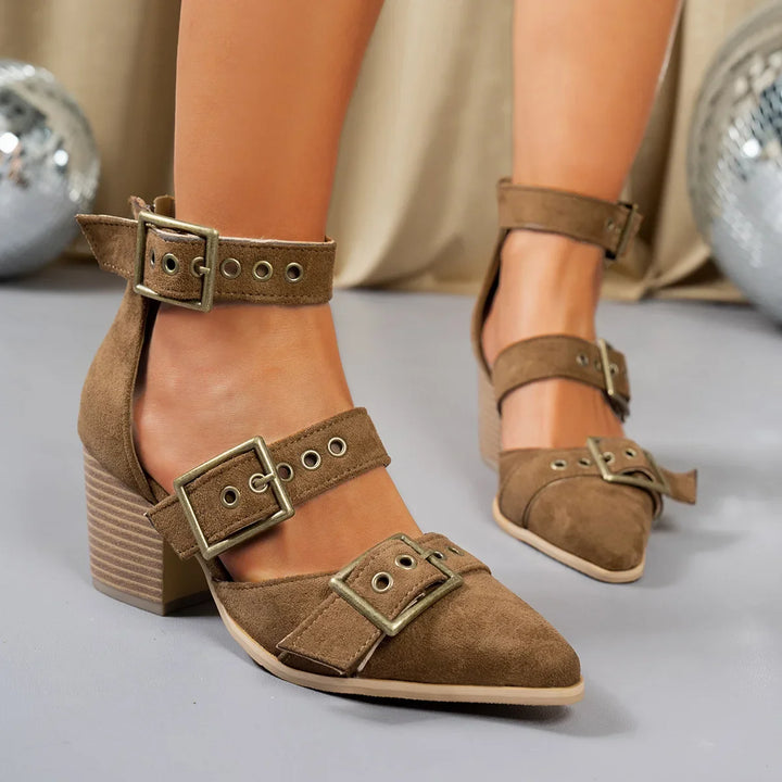 Arden Buckled Block Heels