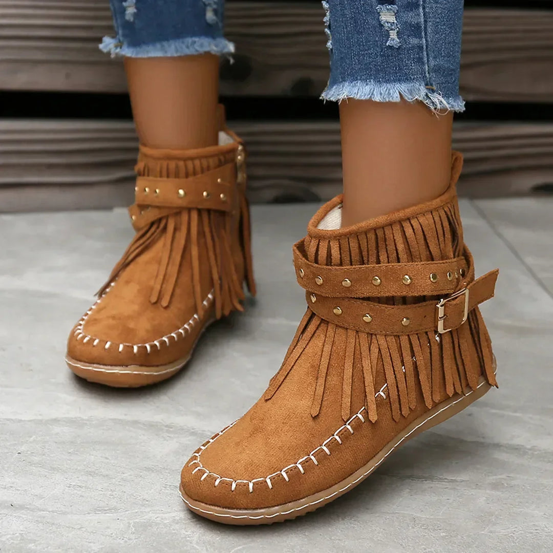 Fringed Ravina Ankle Boots
