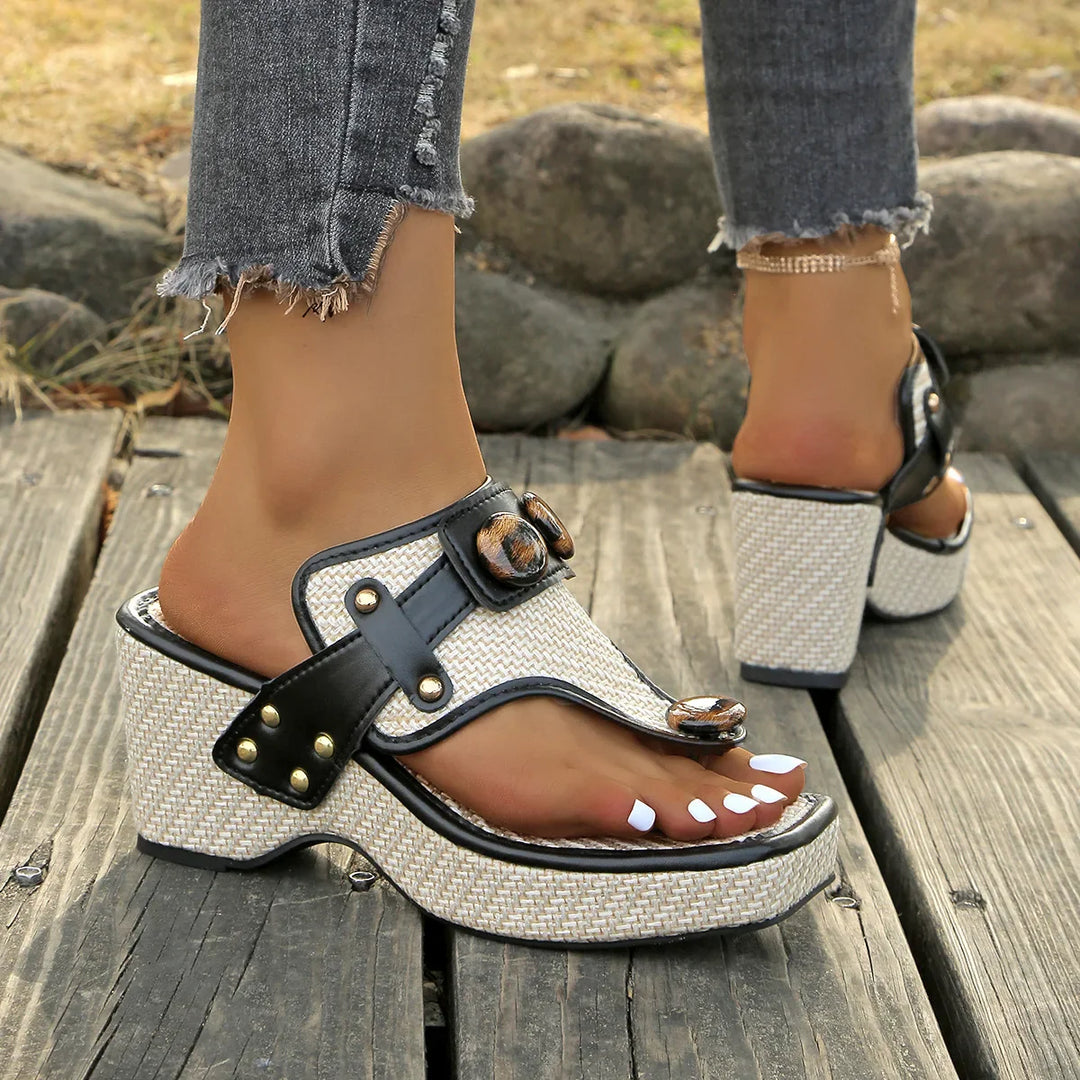 Melvina Shiny Slide Sandals