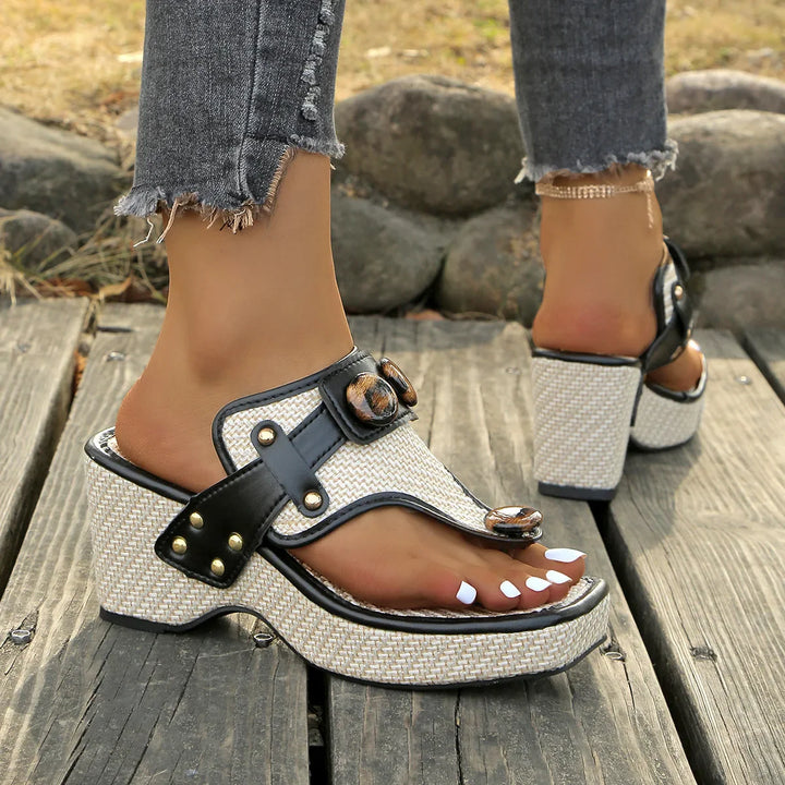 Melvina Shiny Slide Sandals