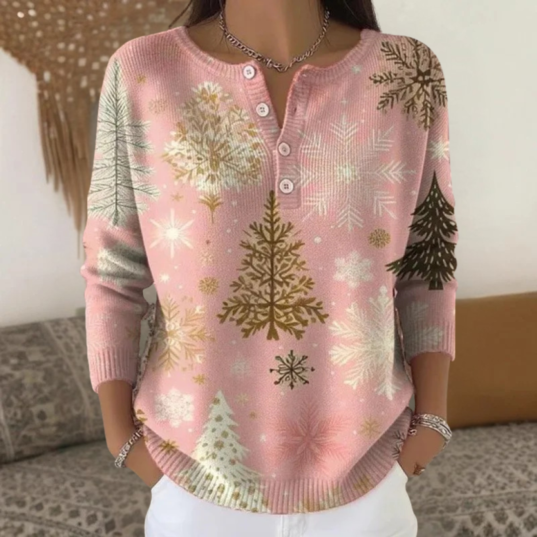 Violet™ - Button-Detail Christmas Sweater