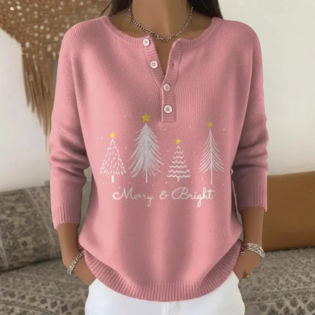 Violet™ - Button-Detail Christmas Sweater