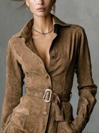 Evelyne | Mini Dress with Suede Finish