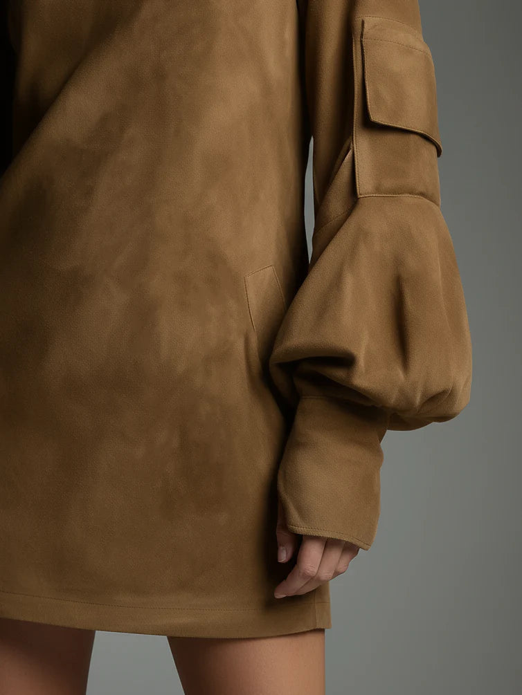 Wren | Suede-Look Turtleneck Mini Dress